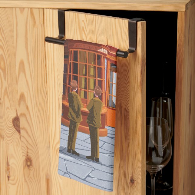 Fred and George at Weasley's Wizard Wheezes Kitchen Towel (Thirds Fold)