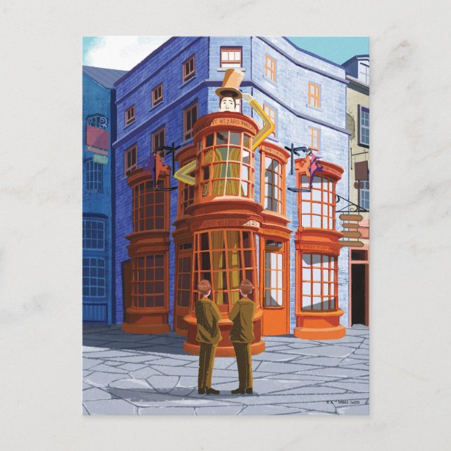 Fred and George at Weasley's Wizard Wheezes Postcard (Front)