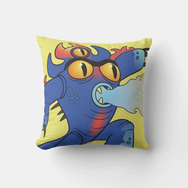 Fred Flamethrowers Throw Pillow (Front)