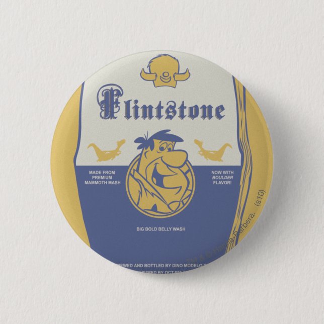 Fred Flintston Big Bold Belly Wash 2 Inch Round Button (Front)
