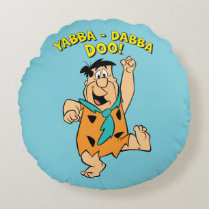 Fred Flintstone Yabba-Dabba Doo! Round Pillow