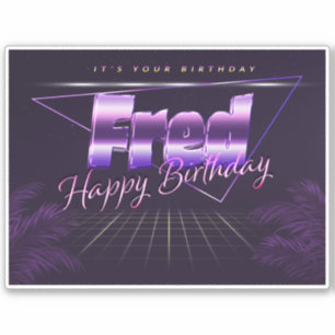 Fred Name First name lila retro Sticker Birthday