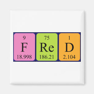 Fred periodic table name magnet
