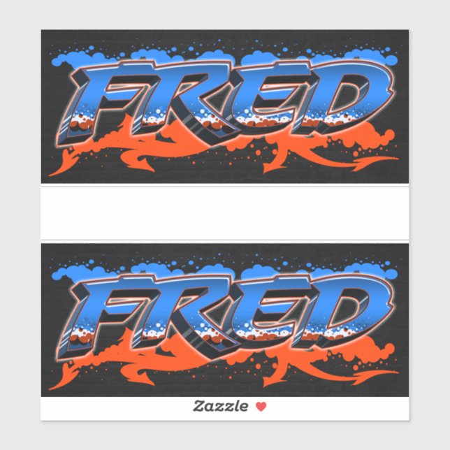 Fred Prénom Nom Graffiti Autocollants (Feuille)