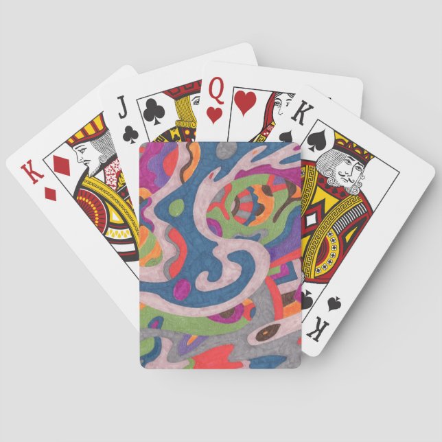 "Fred the Cosmic Worm" Abstract Art Playing Cards (Back)