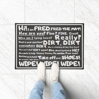 Fred the Mat, humourous, direct, unique, witty Doormat