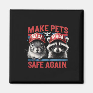 Fred The Raccoon P Nut The Squirrel Make Pets Safe Magnet