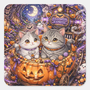 Freda and Junior Halloween Express Mouse Pad Kaw Square Sticker