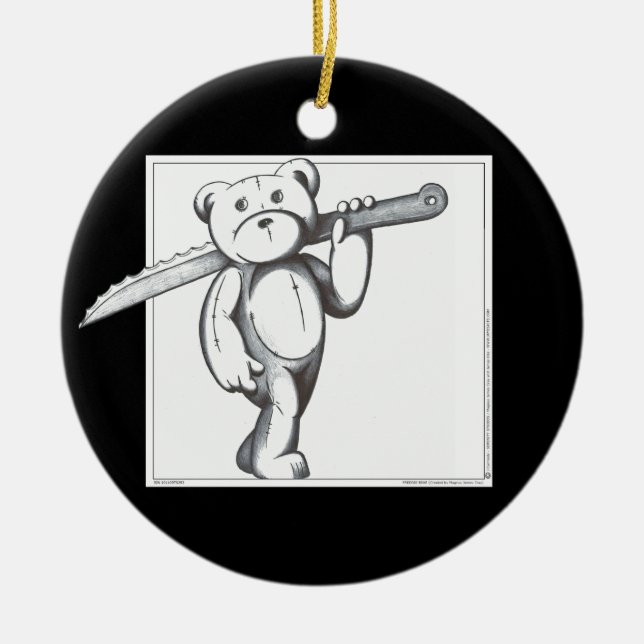 Freddie Bear Ceramic Ornament (Front)