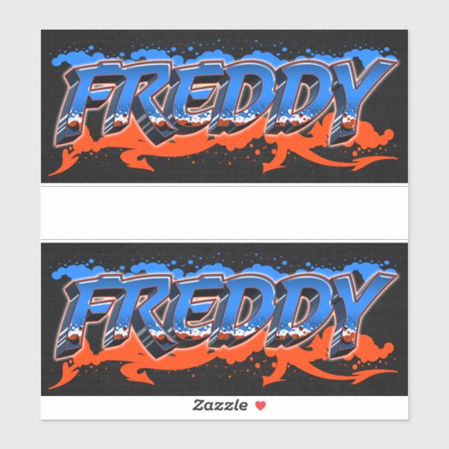Freddy First Name Graffiti Sticker (Sheet)
