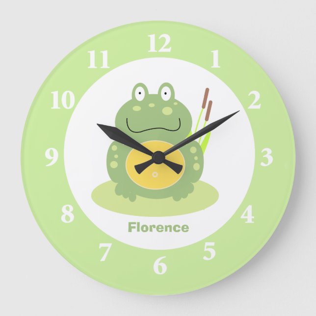 Freddy la grenouille verte Froggy Horloge murale (Recto)
