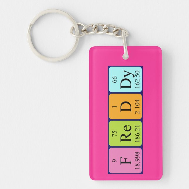 Freddy periodic table name keyring (Front)