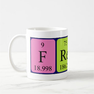 Freddy periodic table name mug