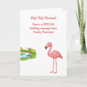 Freddy the Flamingo Birthday Card