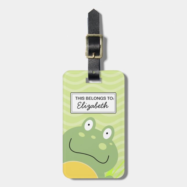 Freddy the Frog Customizable Luggage Tag (Front Vertical)