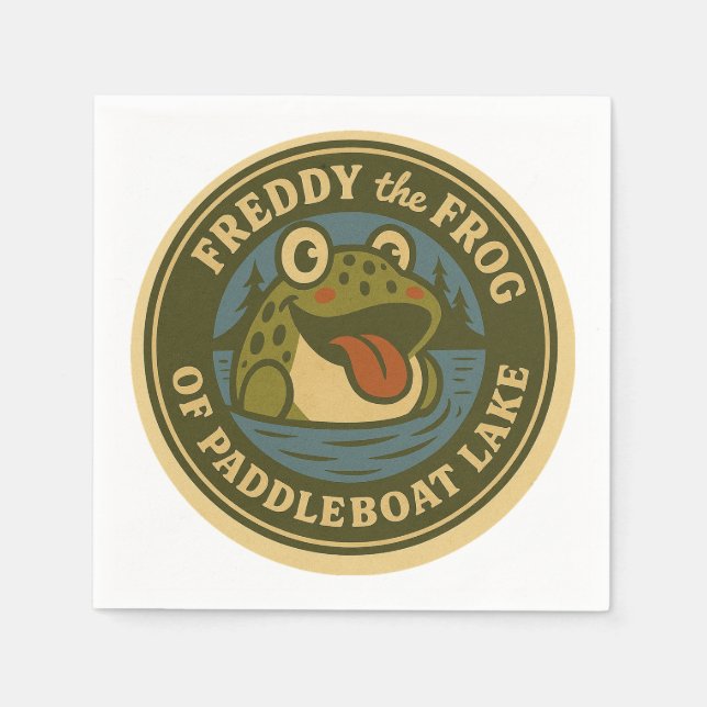 Freddy the Frog of Paddleboat Lake Napkins  (Front)