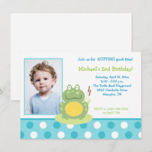 Freddy the Frog Photo Birthday Invitation