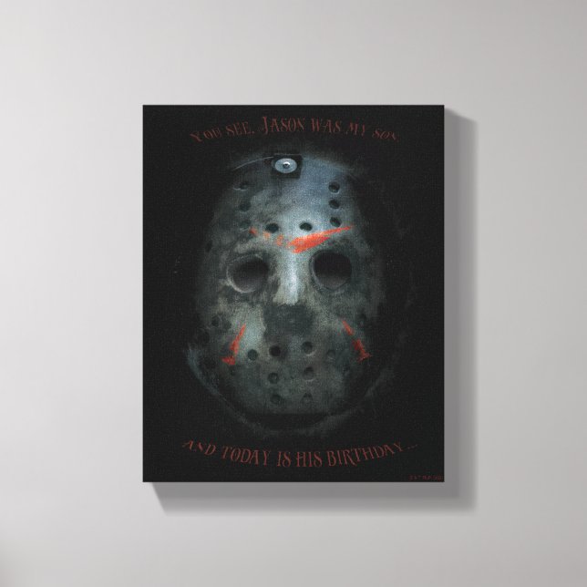 Freddy vs. Jason | Jason Mask Quote Canvas Print (Front)