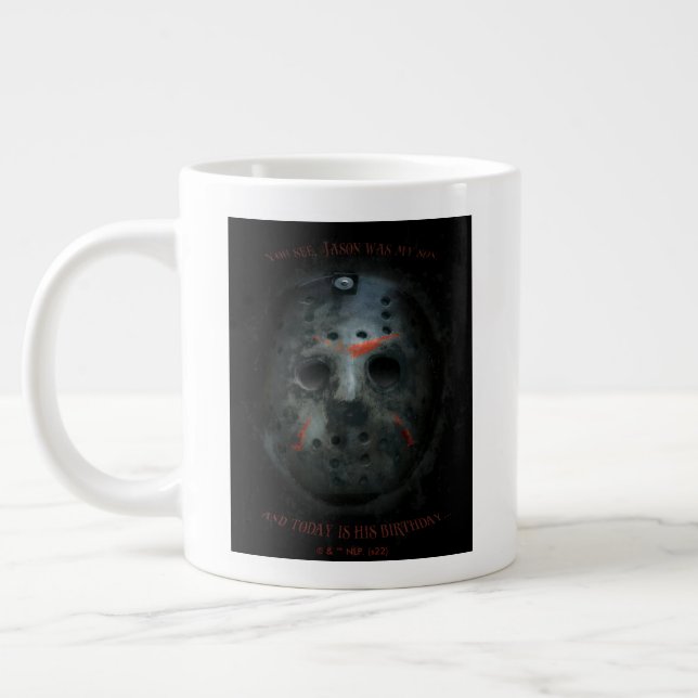 Freddy vs. Jason | Jason Mask Quote Large Coffee Mug (Left)