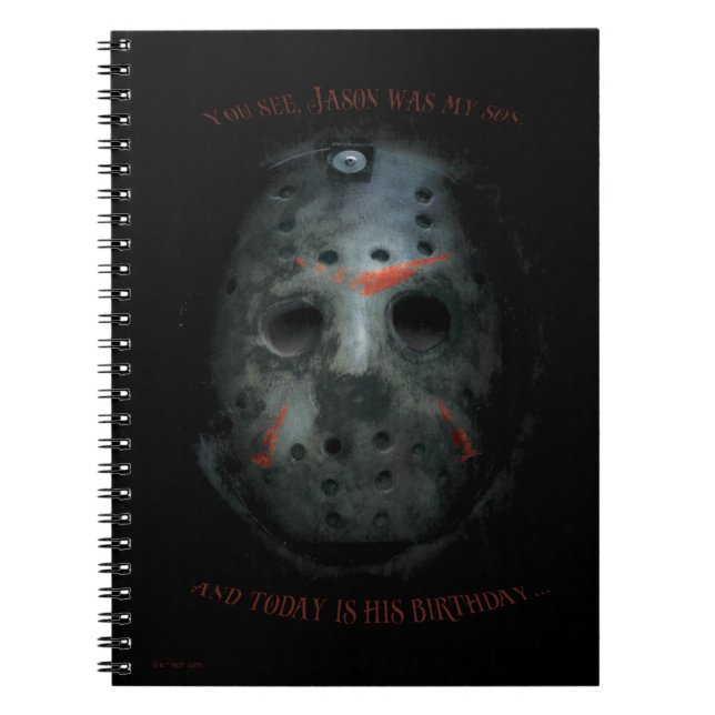 Freddy vs. Jason | Jason Mask Quote Notebook (Front)