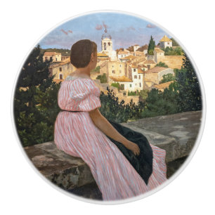 Frederic Bazille - The Pink Dress Ceramic Knob