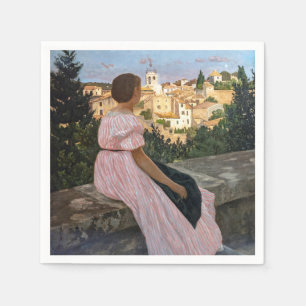 Frederic Bazille - The Pink Dress Napkin