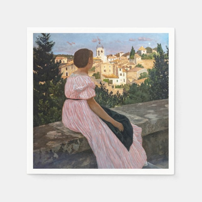Frederic Bazille - The Pink Dress Napkin (Front)