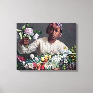 Frederic Bazille - Young Woman with Peonies Canvas Print