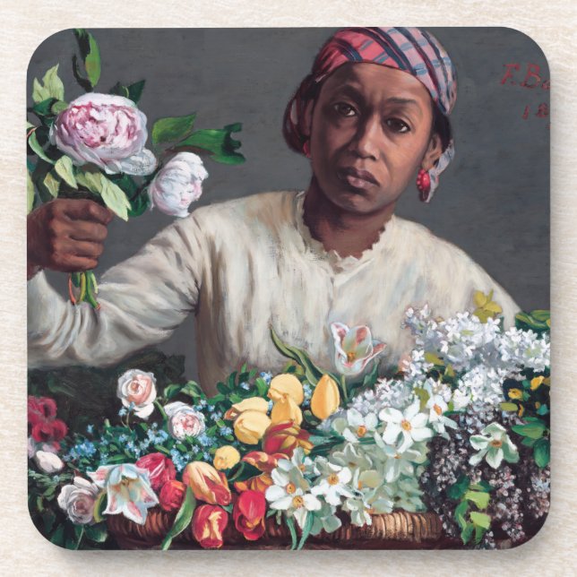 Frederic Bazille - Young Woman with Peonies Coaster (Front)