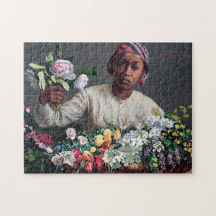 Frederic Bazille - Young Woman with Peonies Jigsaw Puzzle