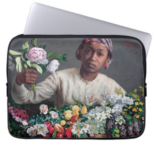 Frederic Bazille - Young Woman with Peonies Laptop Sleeve