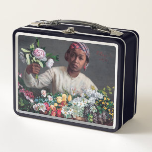 Frederic Bazille - Young Woman with Peonies Metal Lunch Box