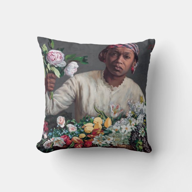Frederic Bazille - Young Woman with Peonies Throw Pillow (Front)