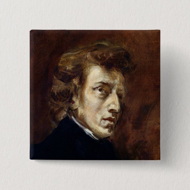 Frederic Chopin  1838 2 Inch Square Button (Front)
