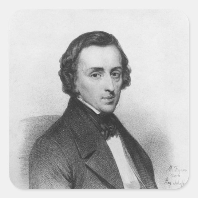 Frederic Chopin, after Ary Scheffer Square Sticker (Front)