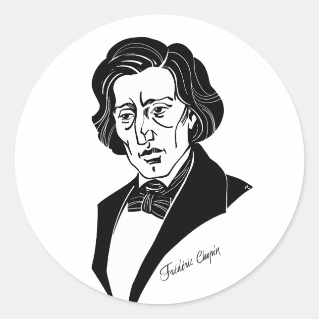 Frederic Chopin Classic Round Sticker (Front)