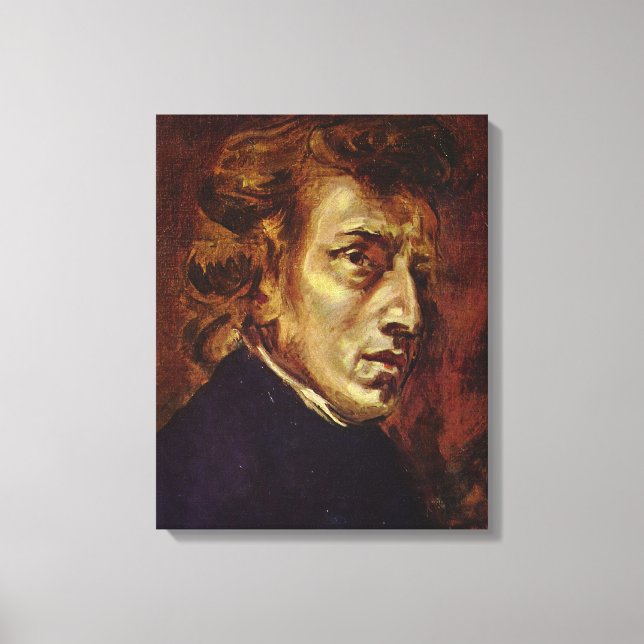 Frederic Chopin Portrait by Eugene Delacroix Canvas Print (Front)