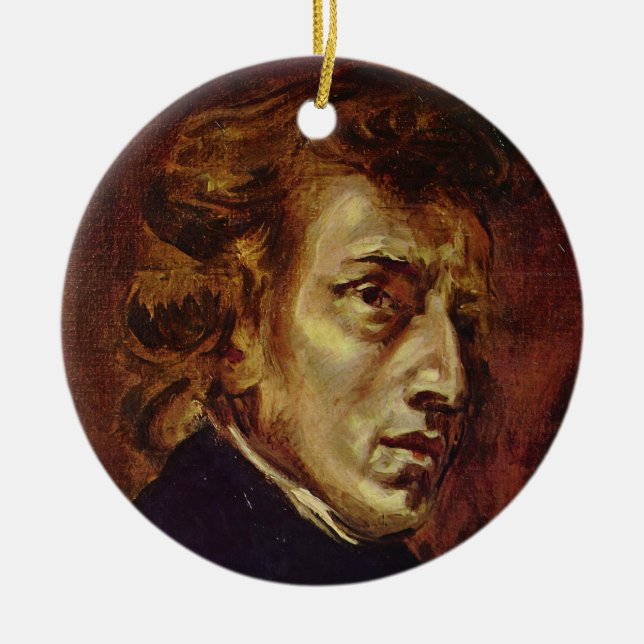 Frederic Chopin Portrait by Eugene Delacroix Ceramic Ornament (Front)