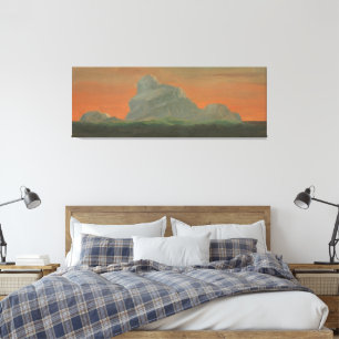 Frederic Edwin Church - Hudson Valley, sunset Canvas Print