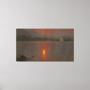 Frederic Edwin Church - Lake Millinocket, sunset Canvas Print