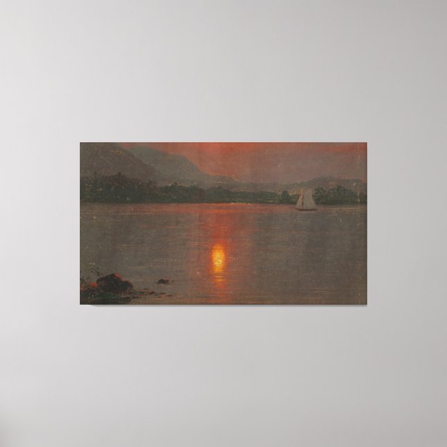 Frederic Edwin Church - Lake Millinocket, sunset Canvas Print (Front)