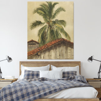Frederic Edwin Church - Palm Trees and Housetops,  Canvas Print
