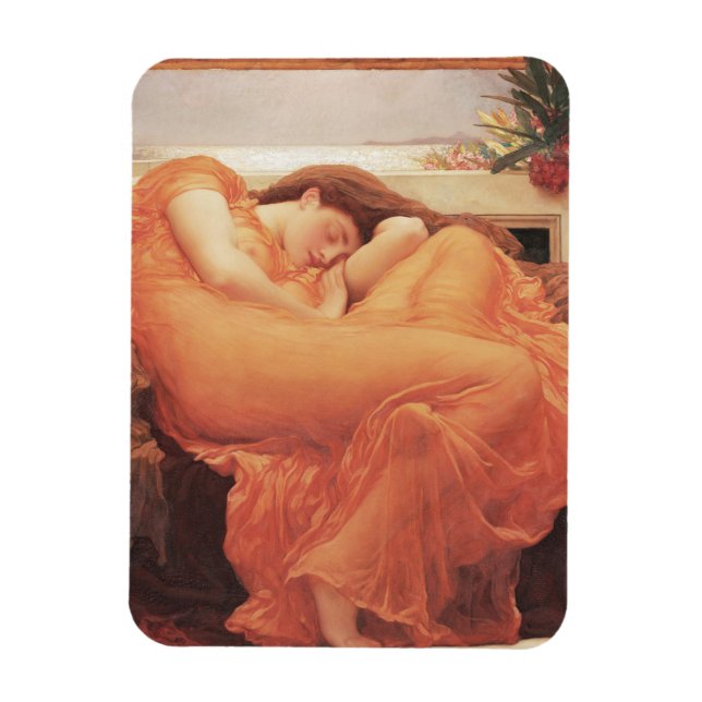 Frederic Lord Leighton Flaming June Square Art Magnet (Vertical)