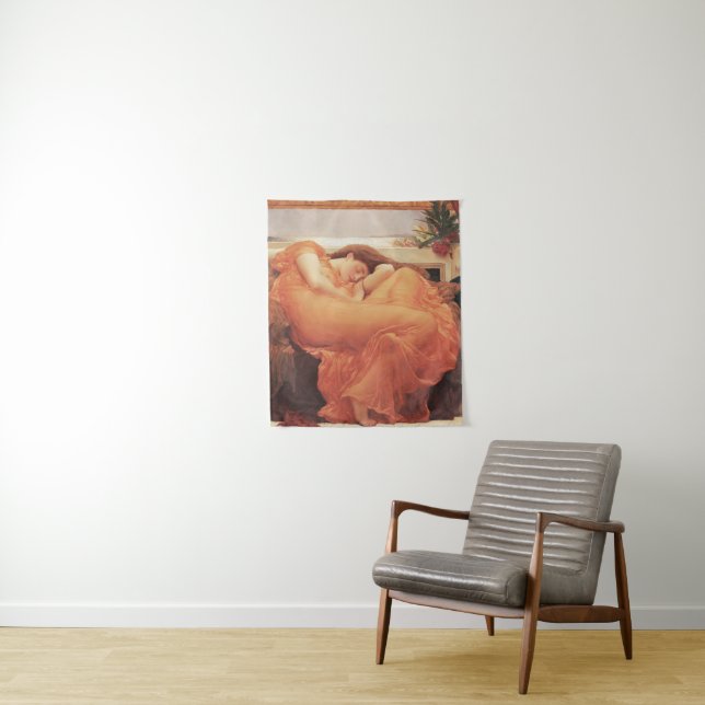 Frederic Lord Leighton Flaming June Square Art Tapestry (In Situ)