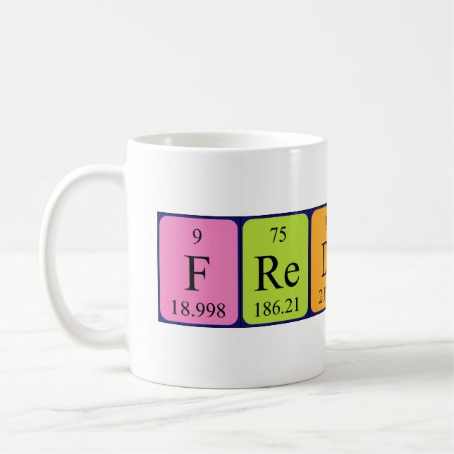 Frederic periodic table name mug (Left)