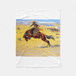 Frederic Remington A Cold Morning On The Range Fleece Blanket