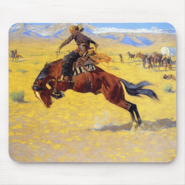 Frederic Remington A Cold Morning On The Range Mouse Pad (Front)