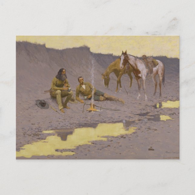Frederic Remington - A New Year on the Cimarron Holiday Postcard (Front)