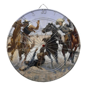 Frederic Remington - Aiding a Comrade Dartboard