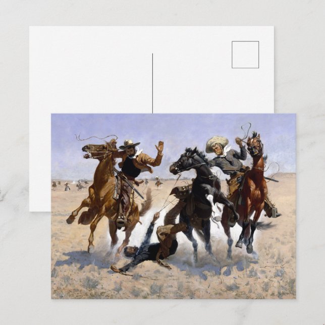 Frederic Remington Aiding a Comrade Postcard (Front/Back)